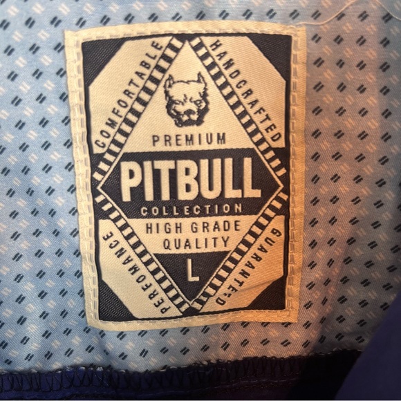 Pitbull brand casual button front shirt-blue with geo-print-Men’s Large - Picture 6 of 12